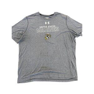 Under Armour United States Marines Gray Short Sleeve Tshirt Men's Size 2XL Loose